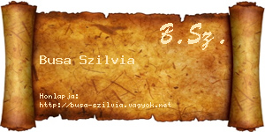 Busa Szilvia névjegykártya