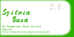 szilvia busa business card